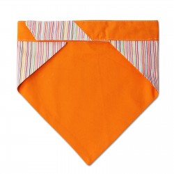 Pooky Pets - Reversible Bandana - Stripe Rainbow and Orange