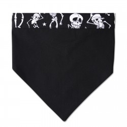 Pooky Pets - Reversible Bandana - Halloween Spooky Skeleton black and white