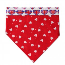 Pooky Pets - Reversible Bandana - Valentine's Union Jack and Love Hearts